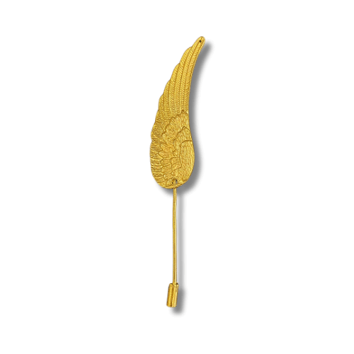 Prendedor pluma bronce