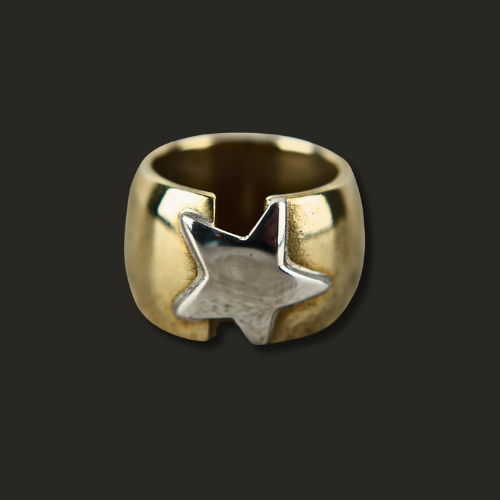 Anillo Co Bronce estrella plata