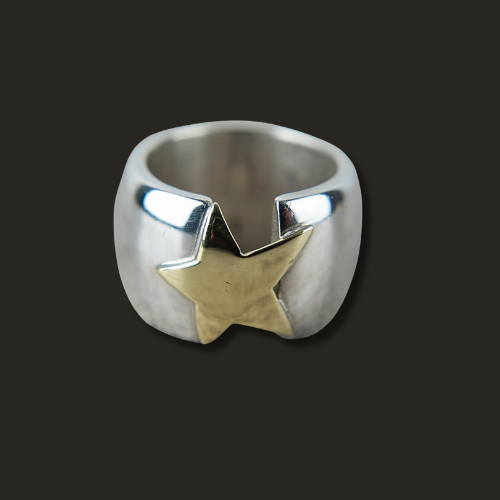 Anillo Co Plata estrella bronce