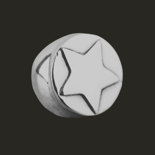 Anillo sello estrella plata