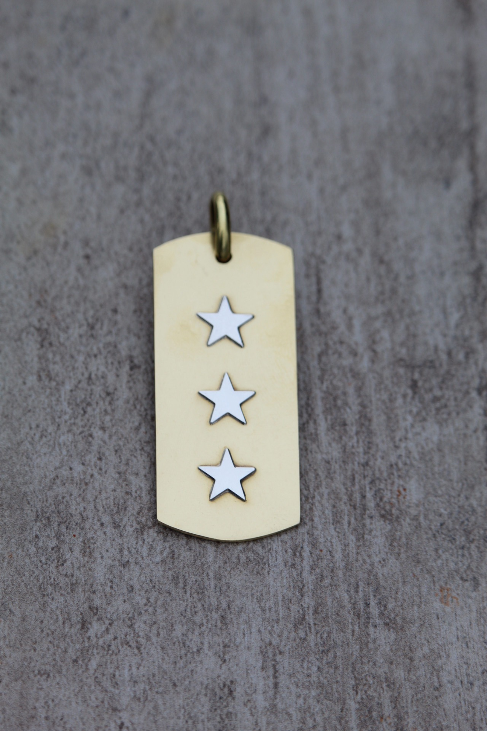 Placa triple estrella plata bronce