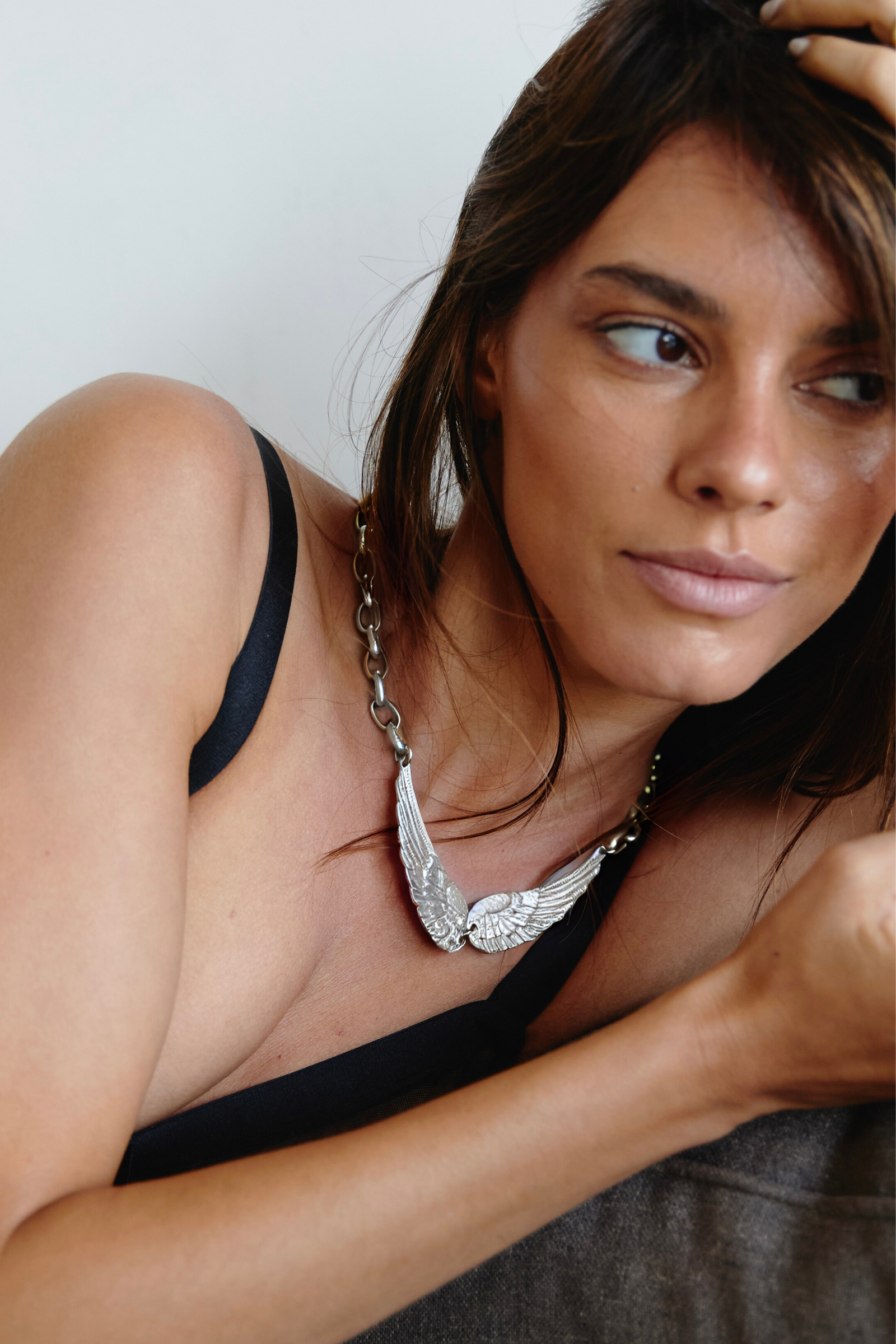 Collar de alas plata