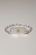 Pulsera Placa Plata Estrella Bronce — Co Rivera Chile
