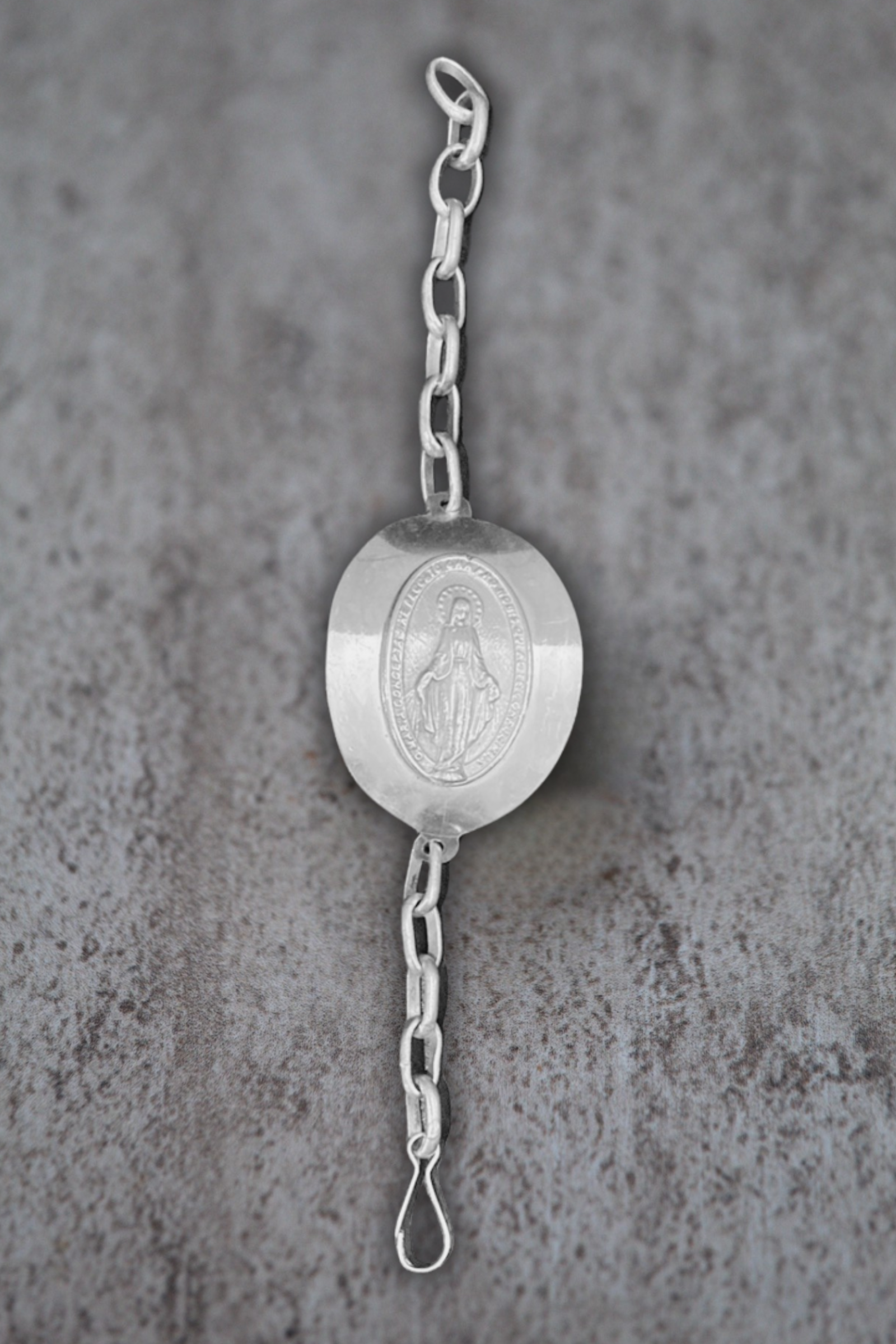 Pulsera Virgen plata XL