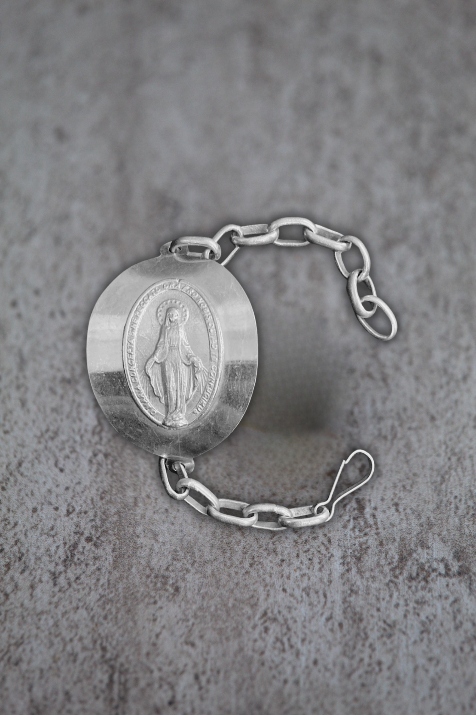 Pulsera Virgen plata XL