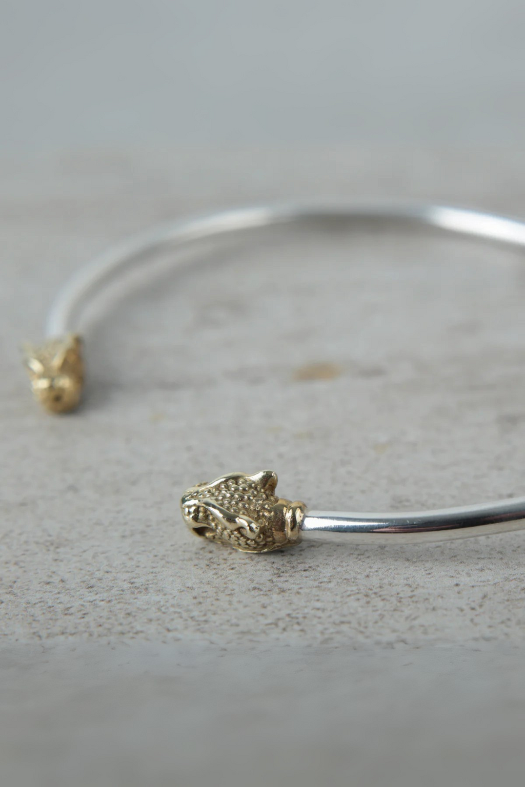 Chocker Plata Cabeza Puma Bronce