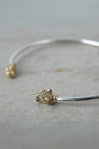 Chocker Plata Cabeza Puma Bronce