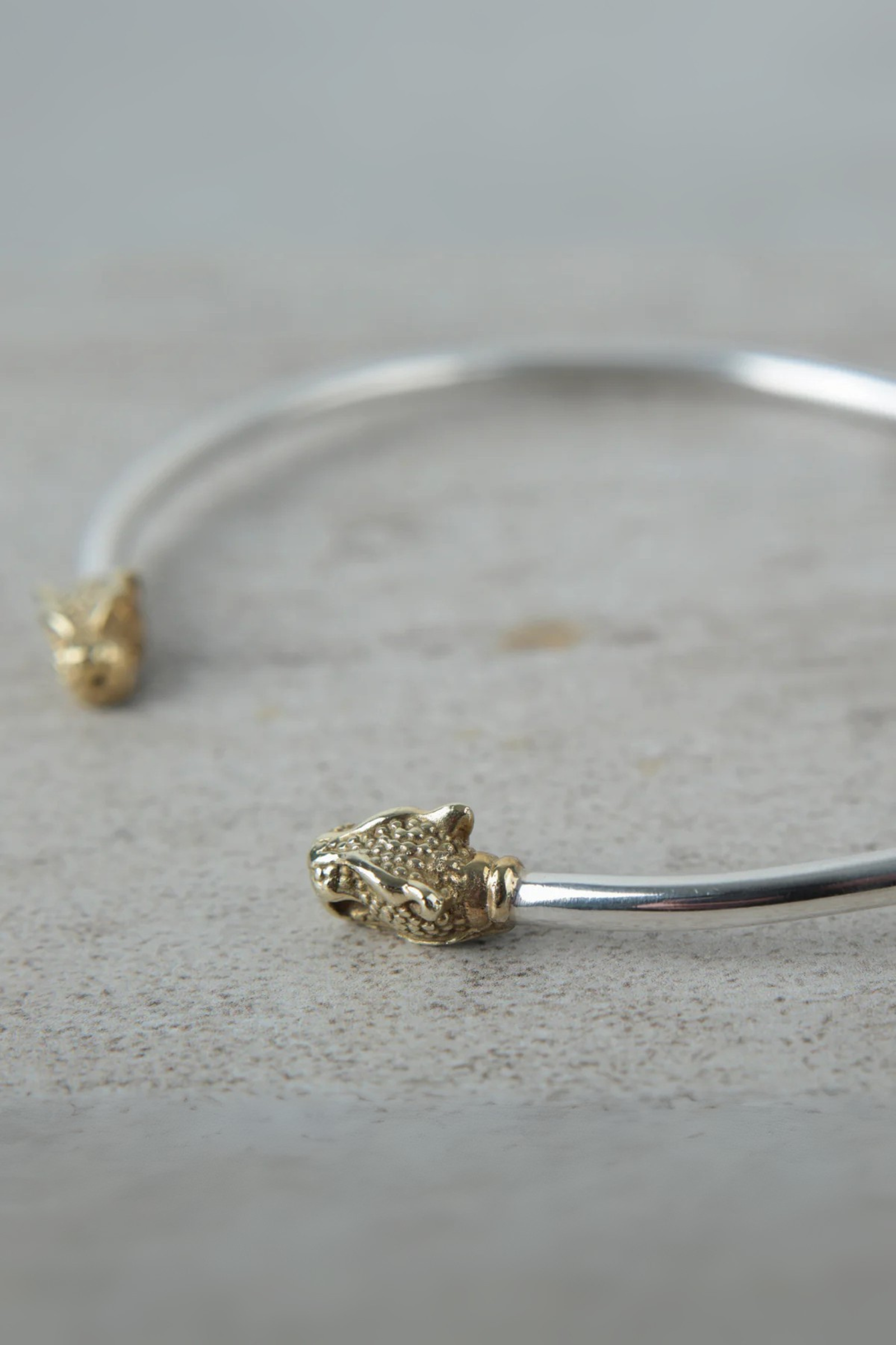 Chocker Plata Cabeza Puma Bronce