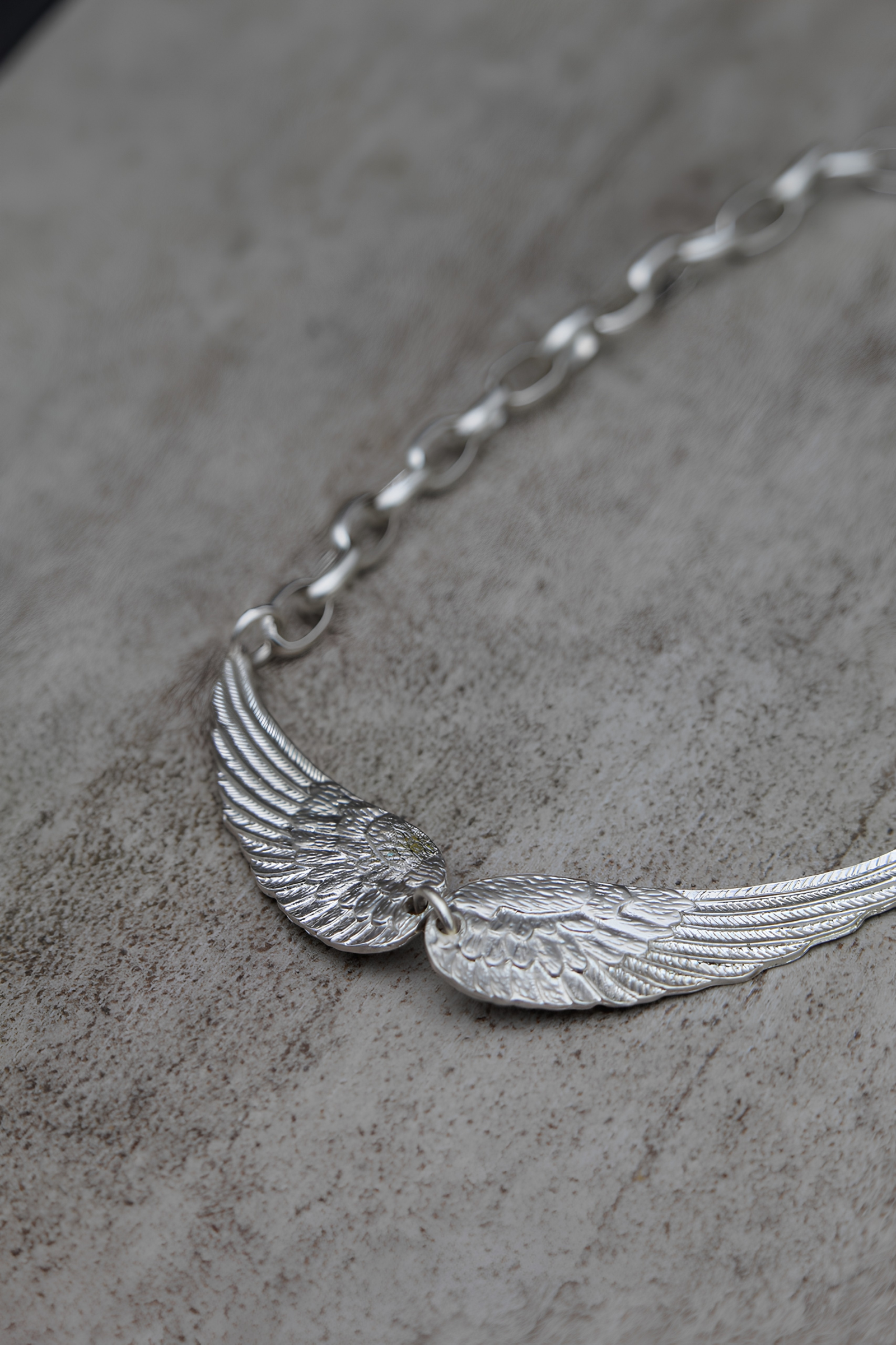 Collar de alas plata
