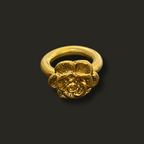 Anillo argolla flor bronce