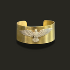 Esclava de bronce con aguila en plata