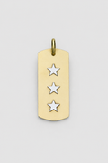 Placa triple estrella plata bronce