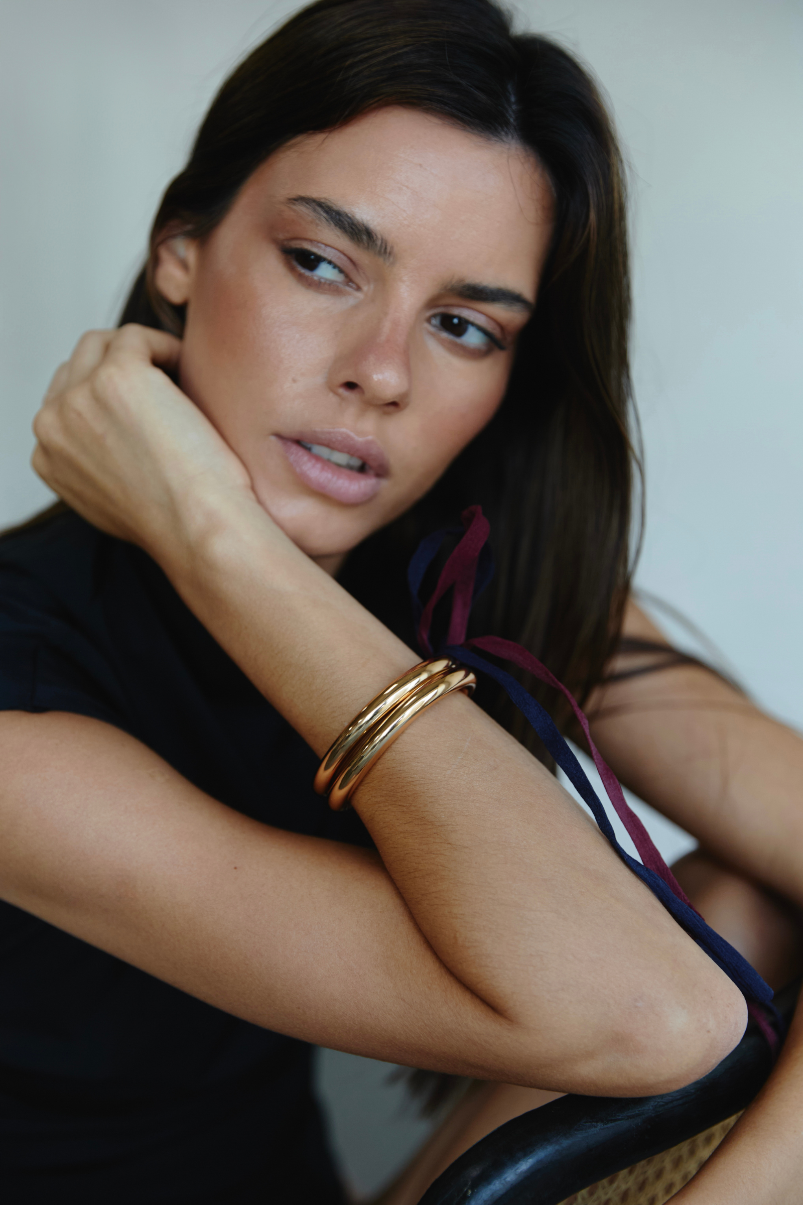Esclava tubular lisa bronce