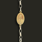 Pulsera Virgen bronce y plata