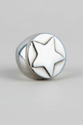 Anillo sello estrella plata