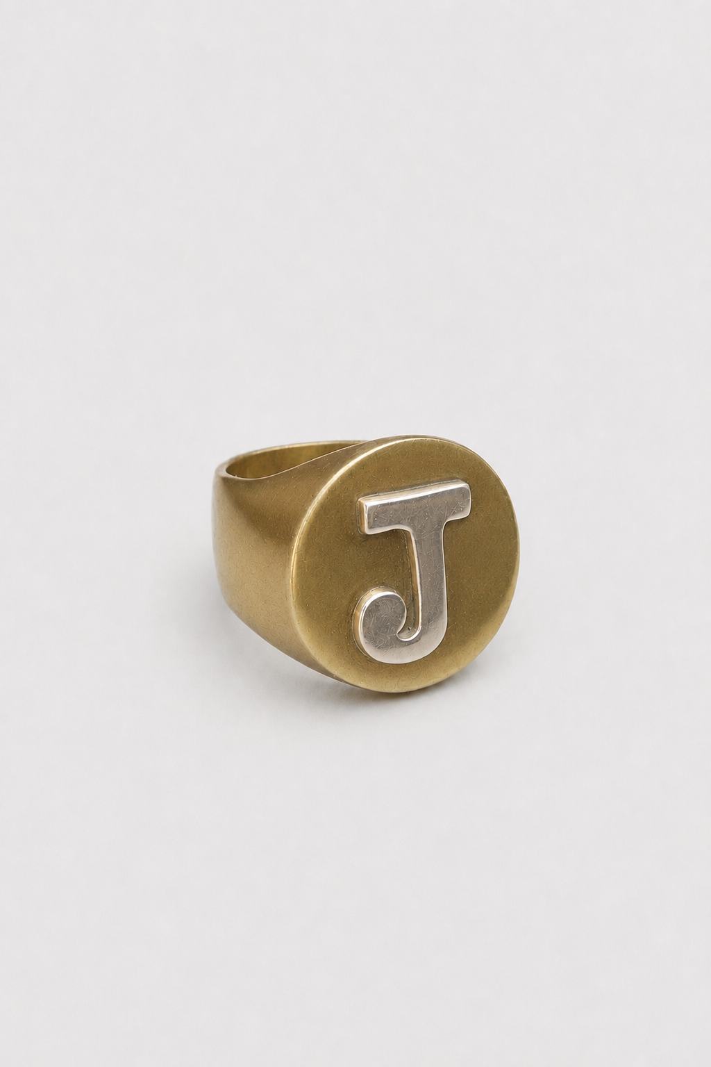 Anillo sello - Letras plata