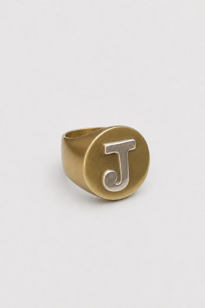 Anillo sello - Letras plata
