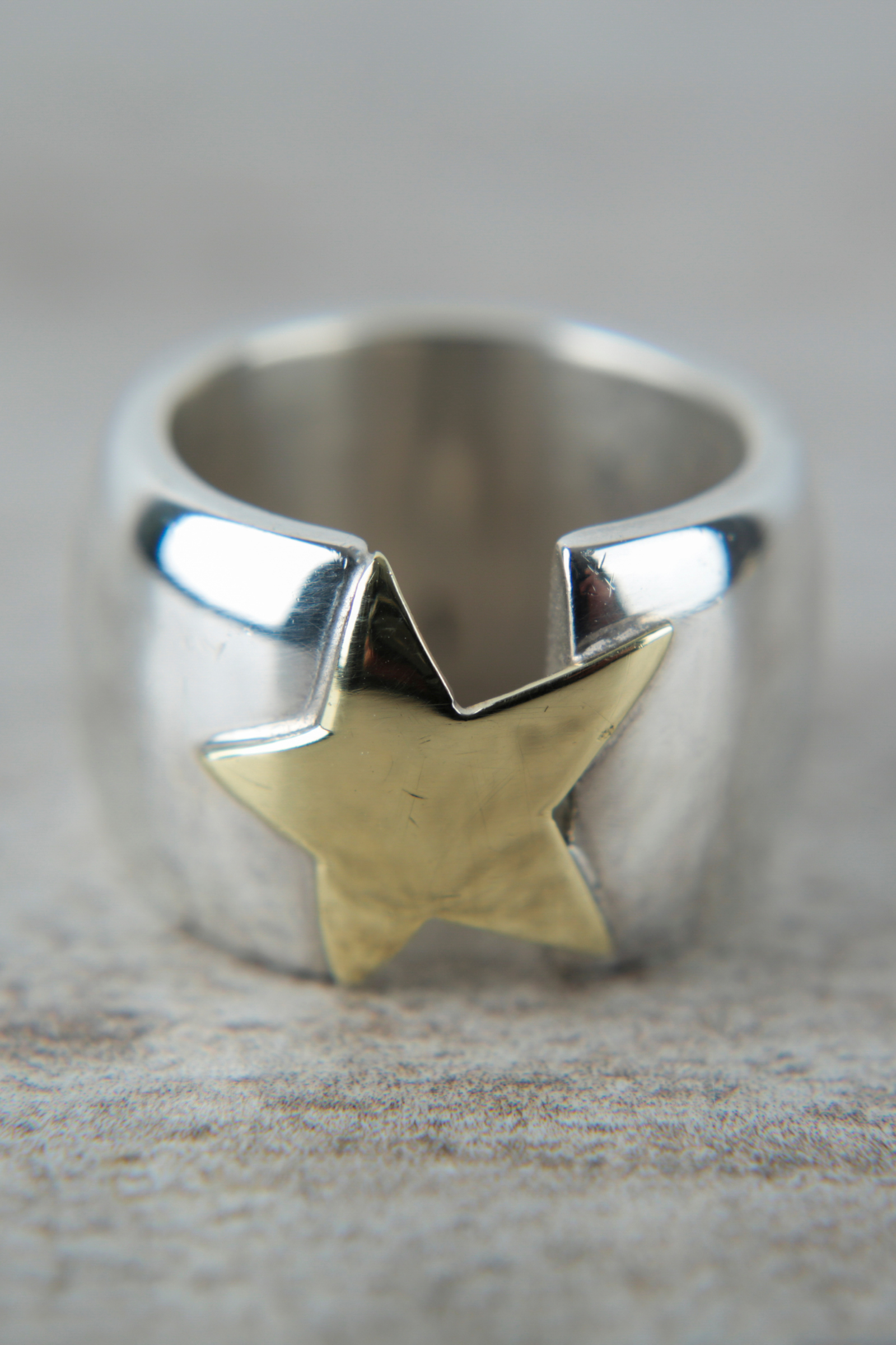 Anillo Co Plata estrella bronce
