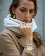 Pulsera Virgen bronce y plata