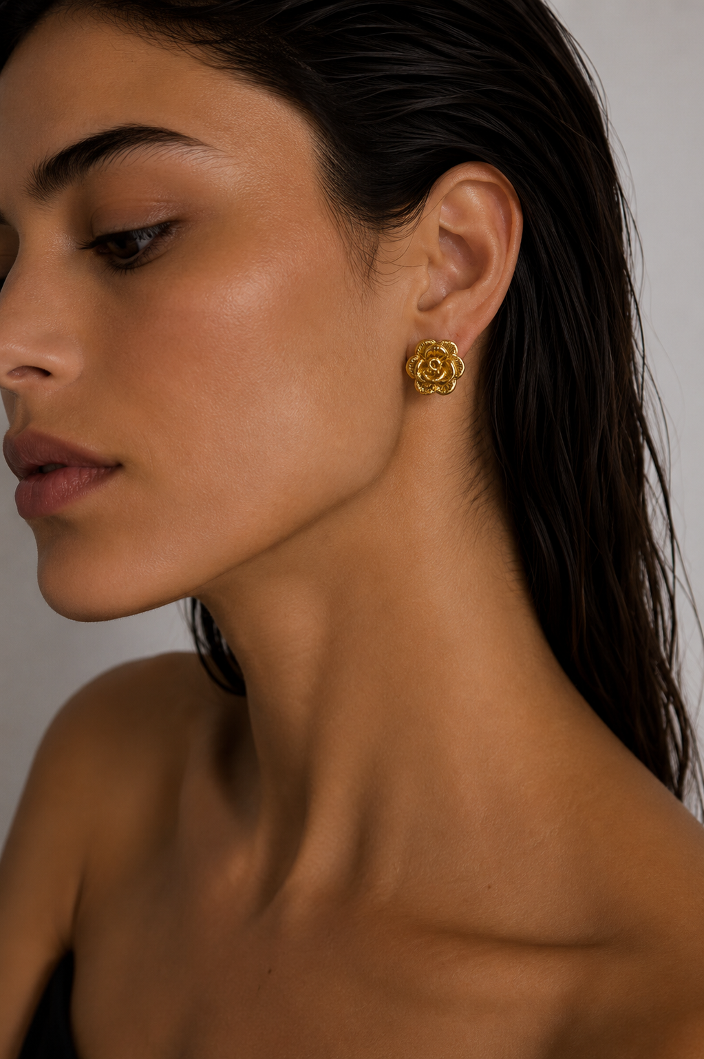 Aros flor bronce
