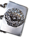 Colgante placa león plata