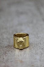Anillo machacado puma bronce