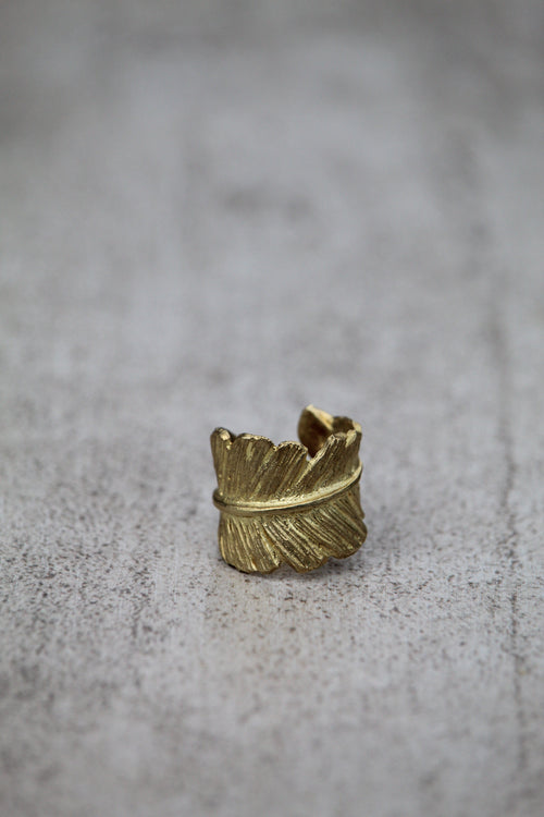 Anillo Hoja Bronce Ajustable — Co Rivera Chile