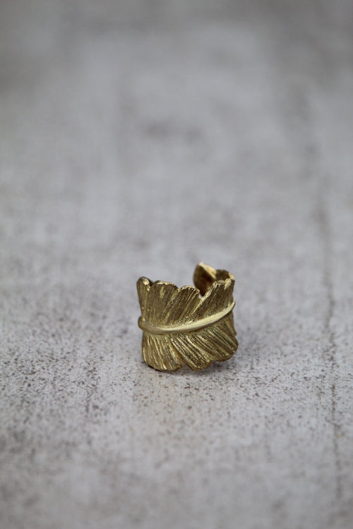 Anillo Hoja Bronce Ajustable — Co Rivera Chile