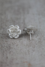 Aros flor plata