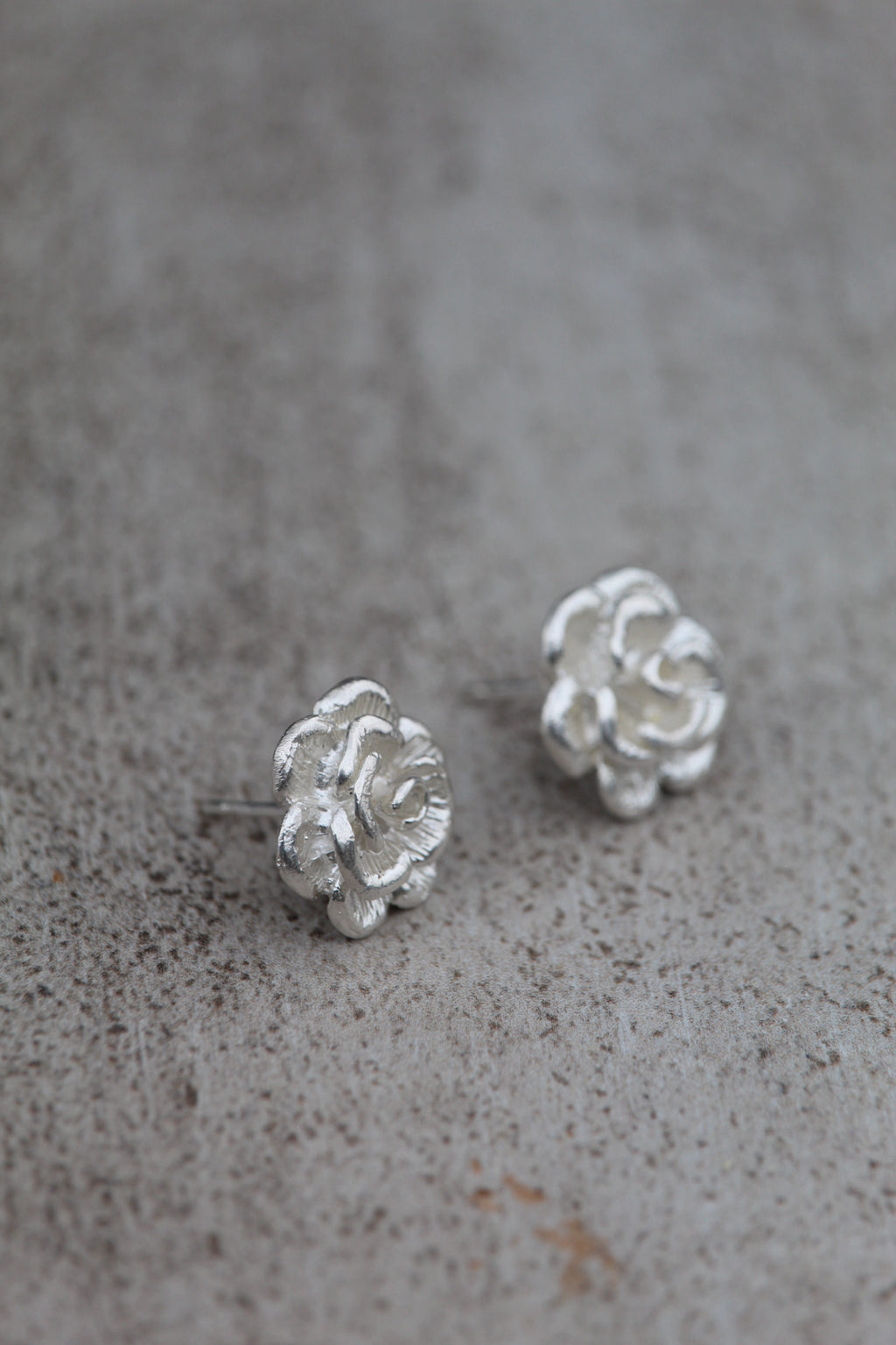 Aros flor plata