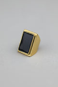 Anillo de onix rectangular bronce