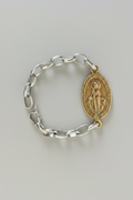 Pulsera Virgen bronce y plata