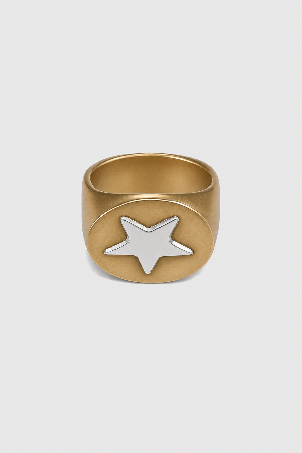 Anillo bronce estrella plata chevalier — Co Rivera Chile