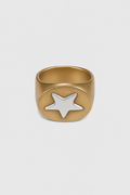 Anillo bronce estrella plata chevalier — Co Rivera Chile