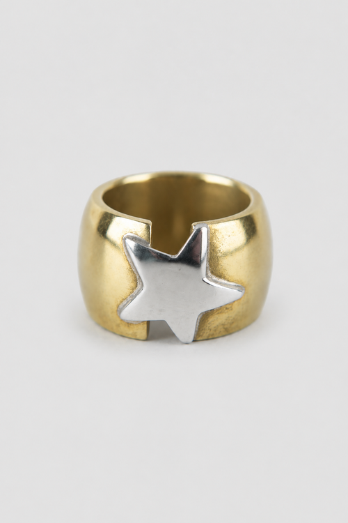 Anillo Co Bronce estrella plata