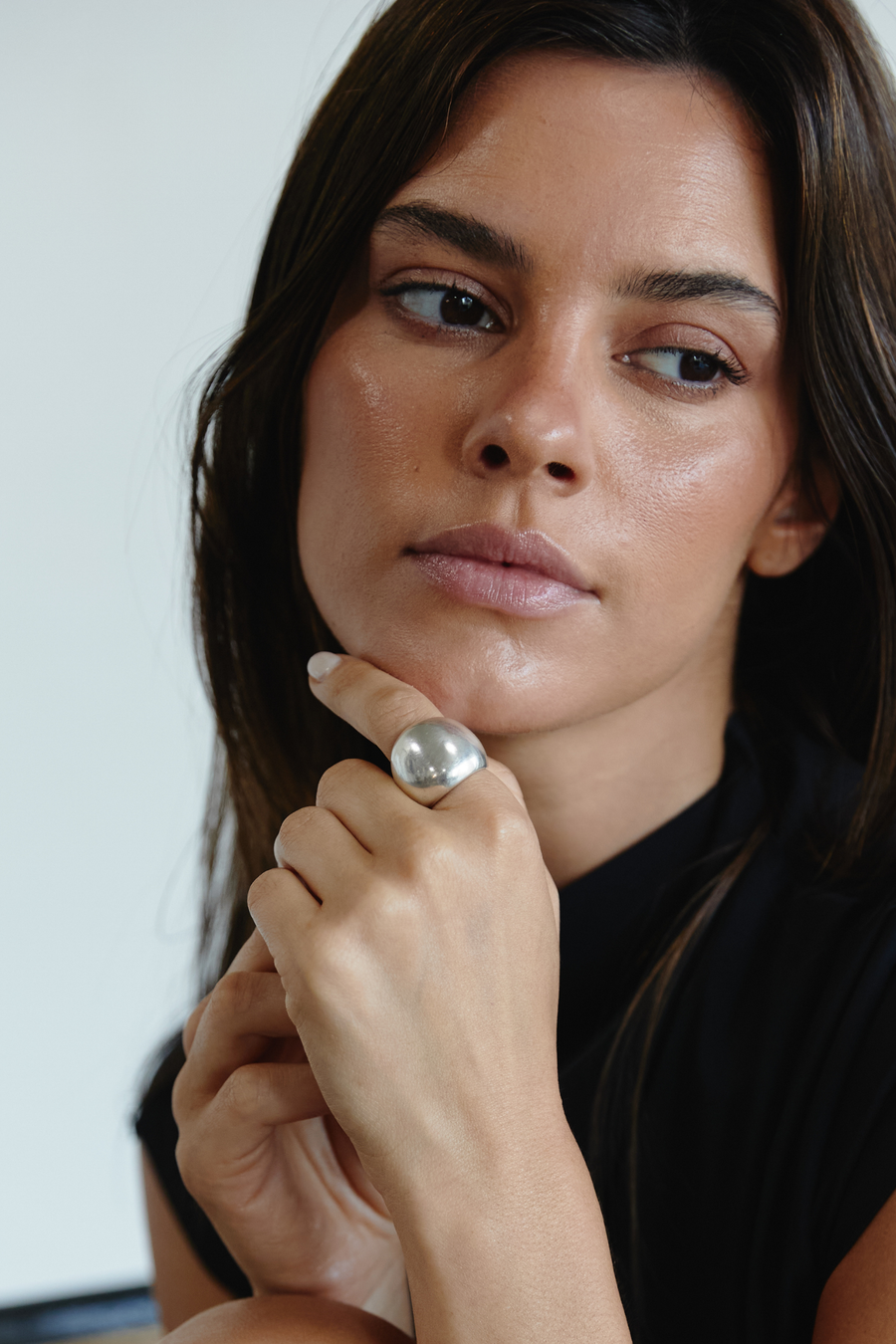 Anillo bombé plata ajustable