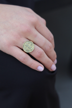 Anillo chevalier San Benito bronce