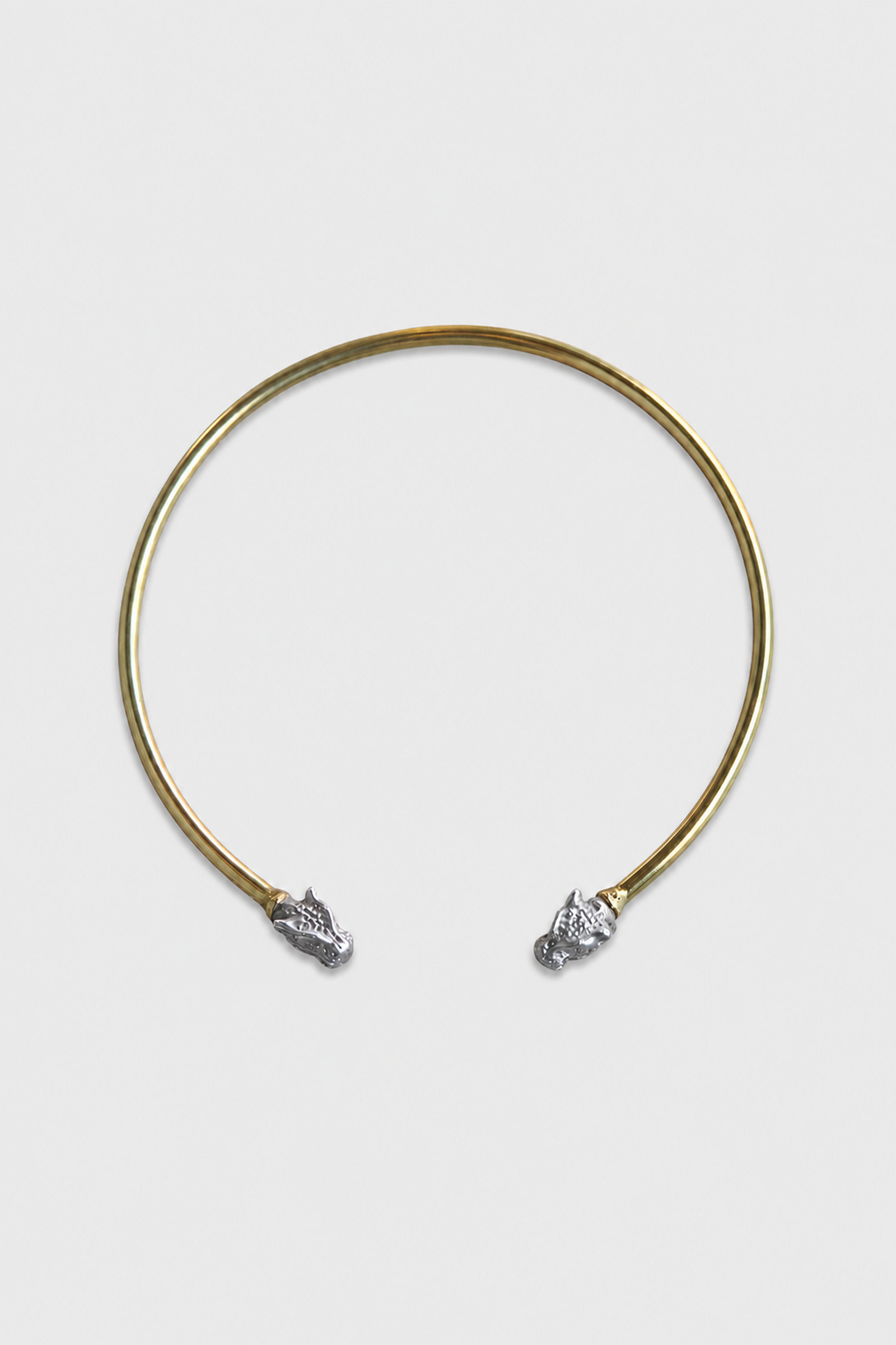 Chocker Puma Bronce Cabezas Plata — Co Rivera Chile