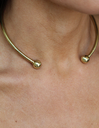 Chocker liso bolas bronce