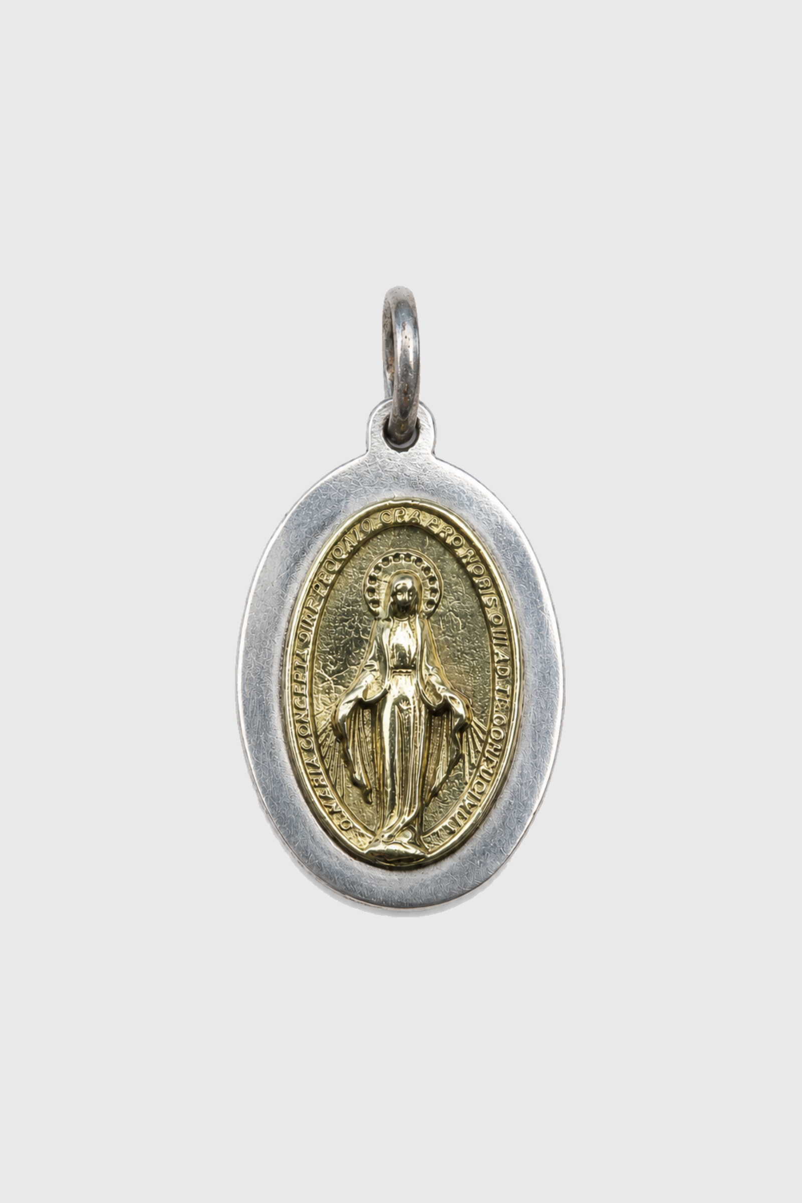 Medalla de bronce con borde de plata Virgen de los Rayos — Co Rivera Chile