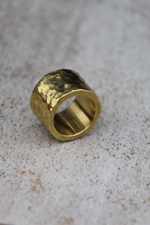 Anillo Machacado Bronce L — Co Rivera Chile