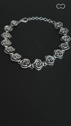 Collar de rosas en plata